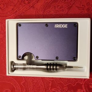 Ridge Navy Aluminum minimalist wallet.